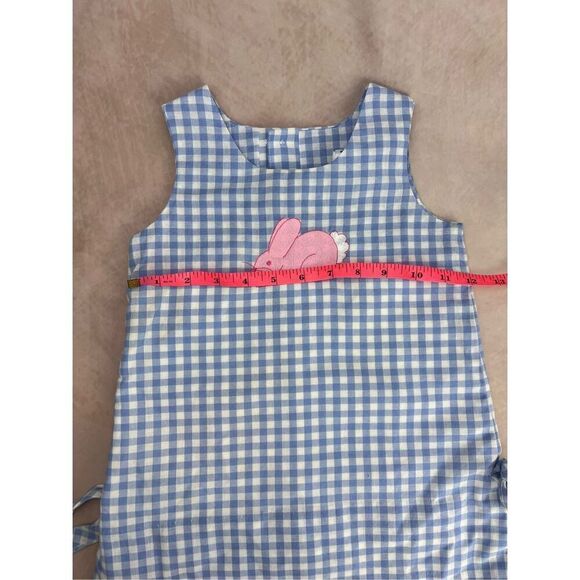 Vintage Y2K 90s Blue Gingham Bunny Girls Dress Size 3 - Picture 6 of 8